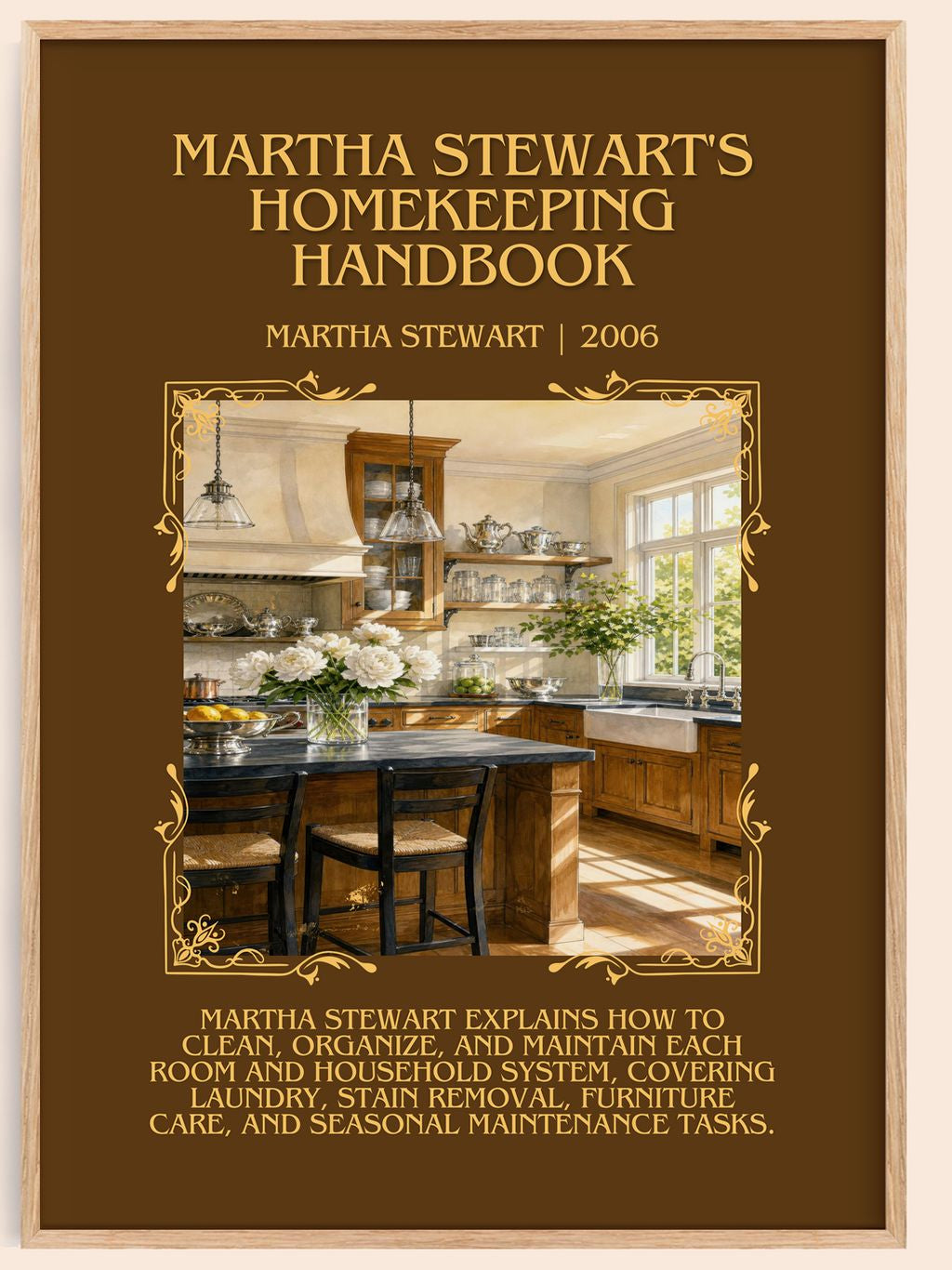 Martha Stewart's Homekeeping Handbook Minimalist Book Poster by Martha Stewart – book poster