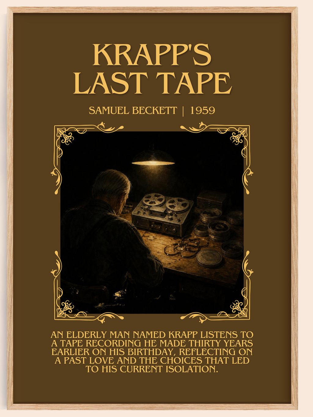Krapp's last tape Minimalist Book Poster by Samuel Beckett – book poster