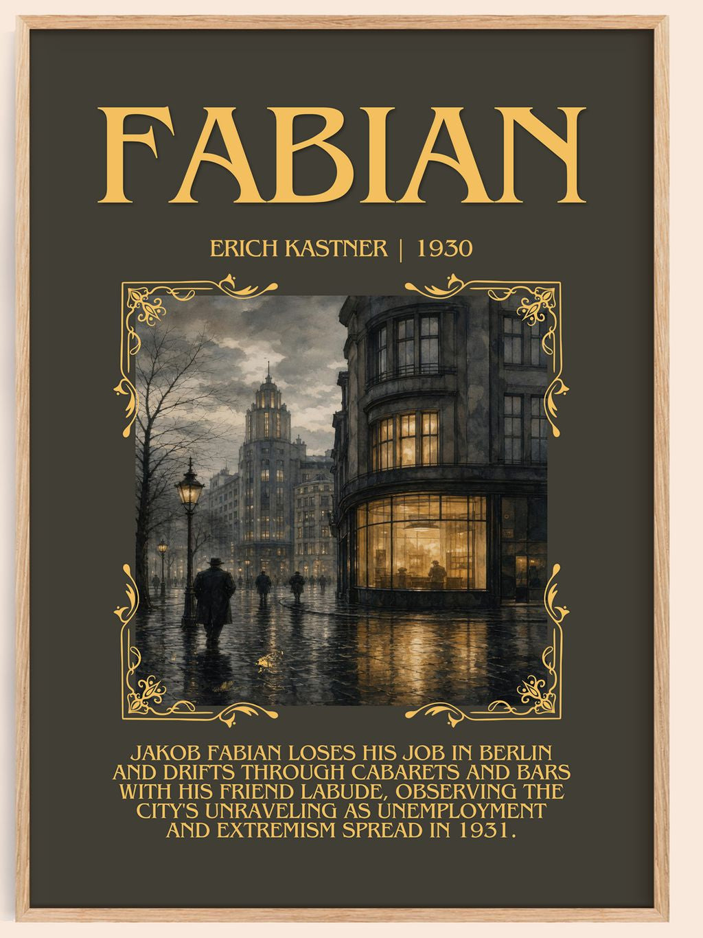 Fabian Minimalist Book Poster by Erich Kästner – book poster