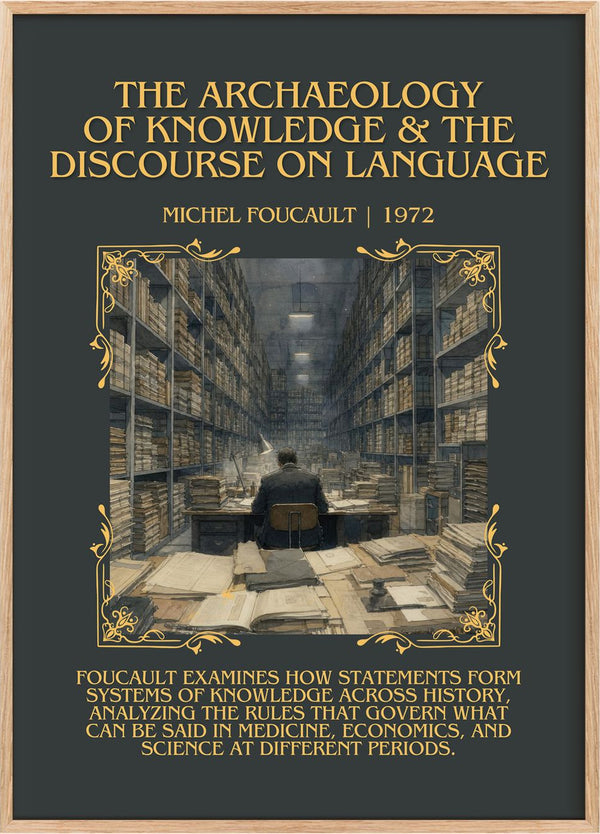 The archaeology of knowledge & The discourse on language Minimalist Book Poster by Michel Foucault