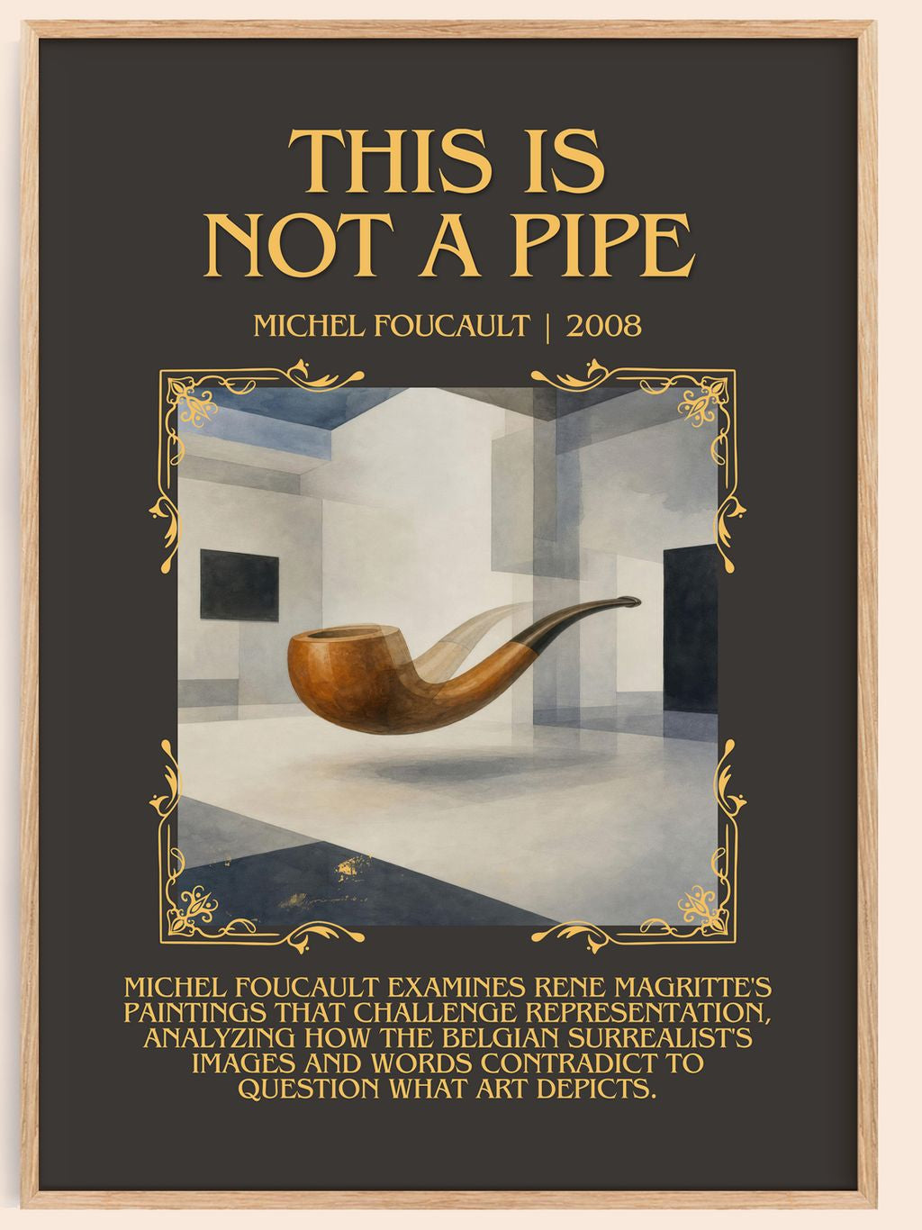 This Is Not a Pipe Minimalist Book Poster by Michel Foucault – book poster