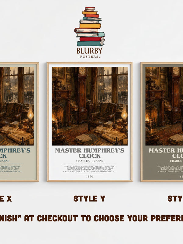 Master Humphrey'S Clock bookish print in frame leaning in hallway – classic literature wall art