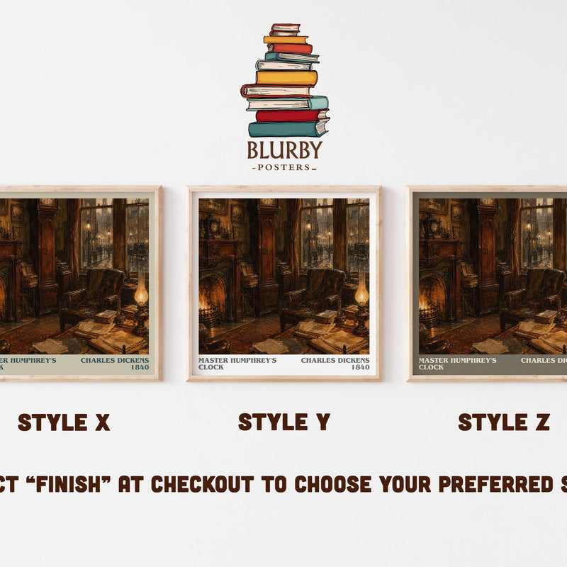 Master Humphrey'S Clock literary print in frame leaning in hallway – classic literature wall art