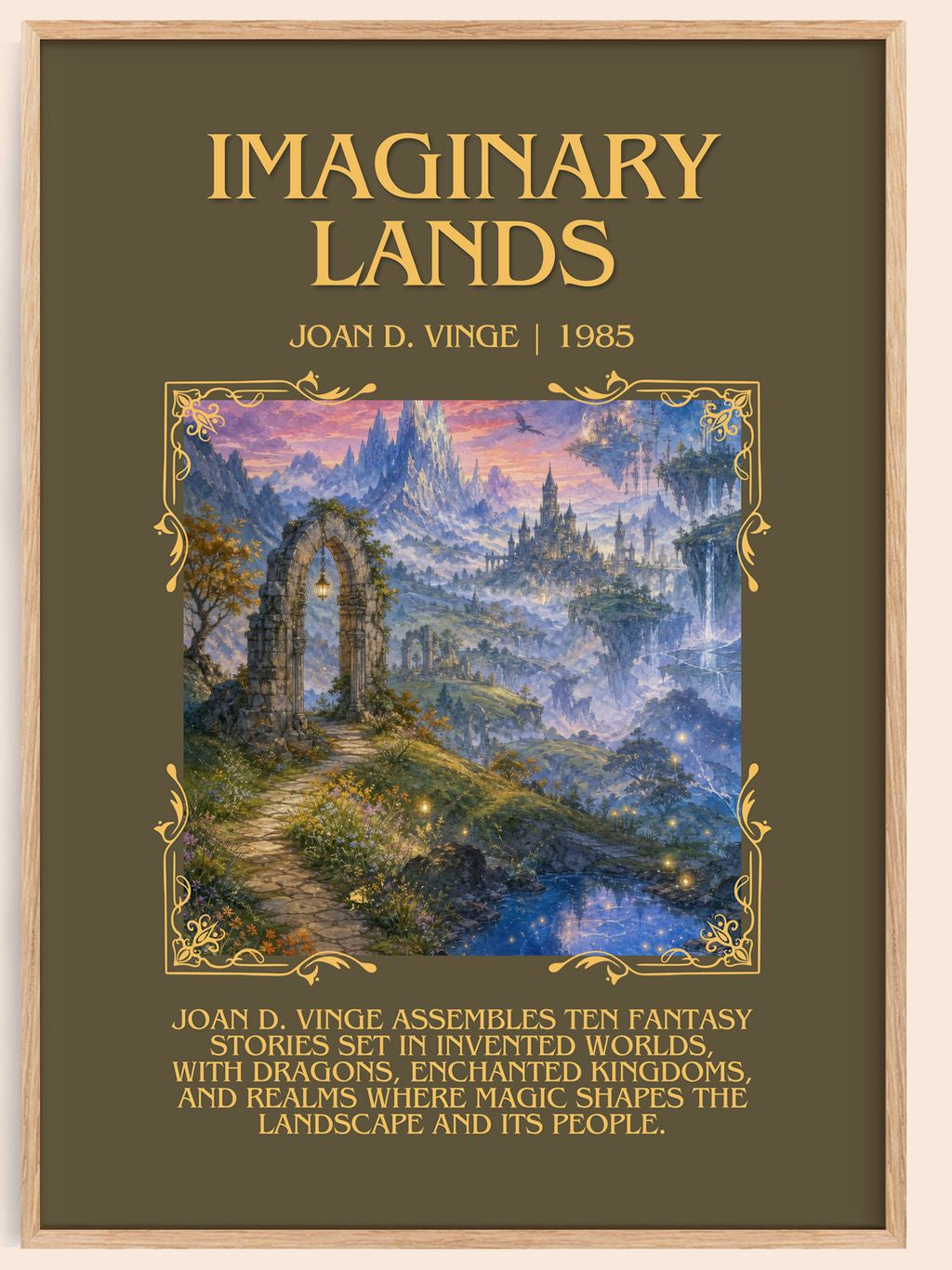 Imaginary Lands Minimalist Book Poster by Joan D. Vinge – book poster