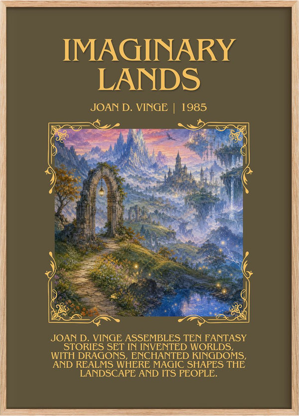Imaginary Lands Minimalist Book Poster by Joan D. Vinge