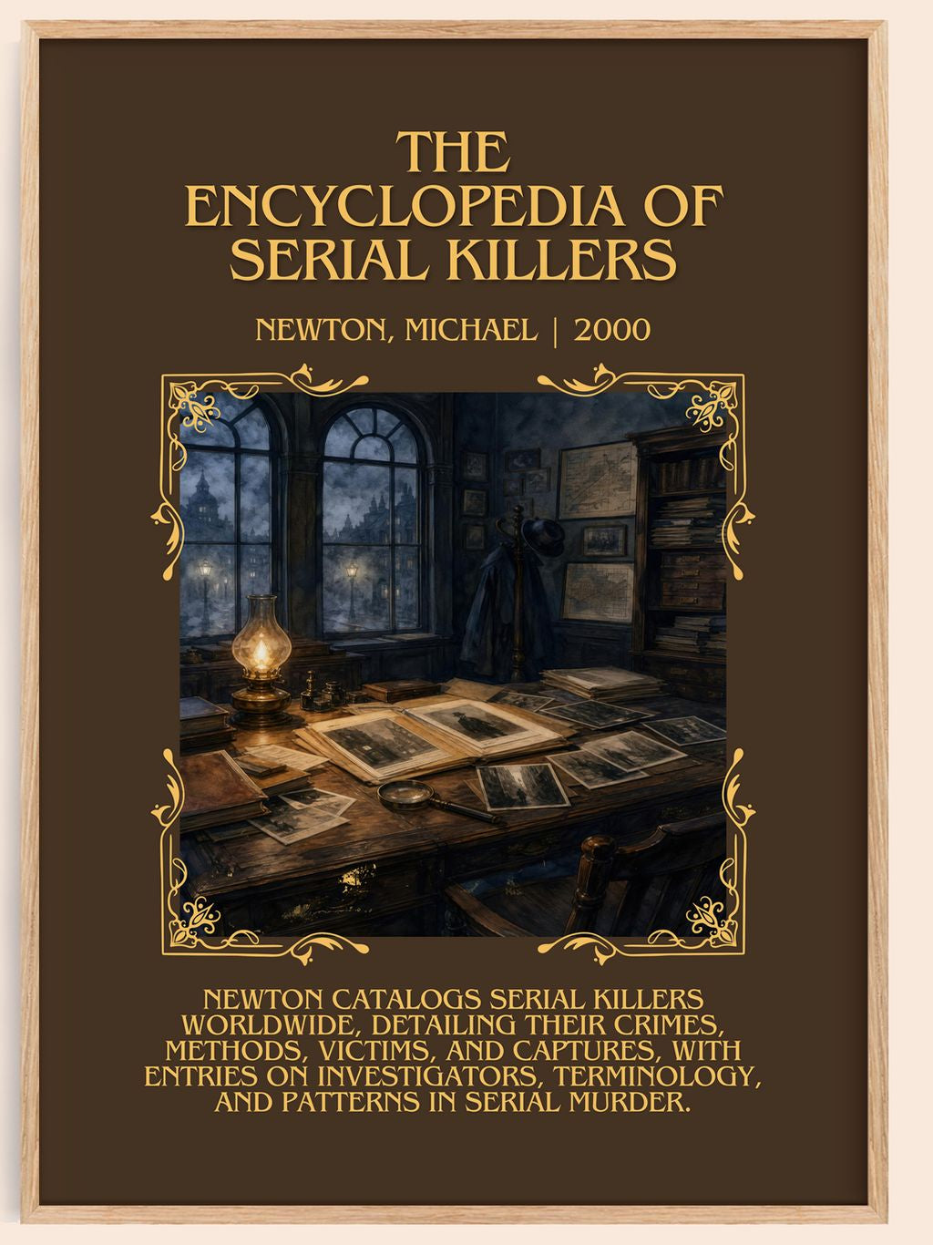 encyclopedia of serial killers Minimalist Book Poster by N. Michael – book poster