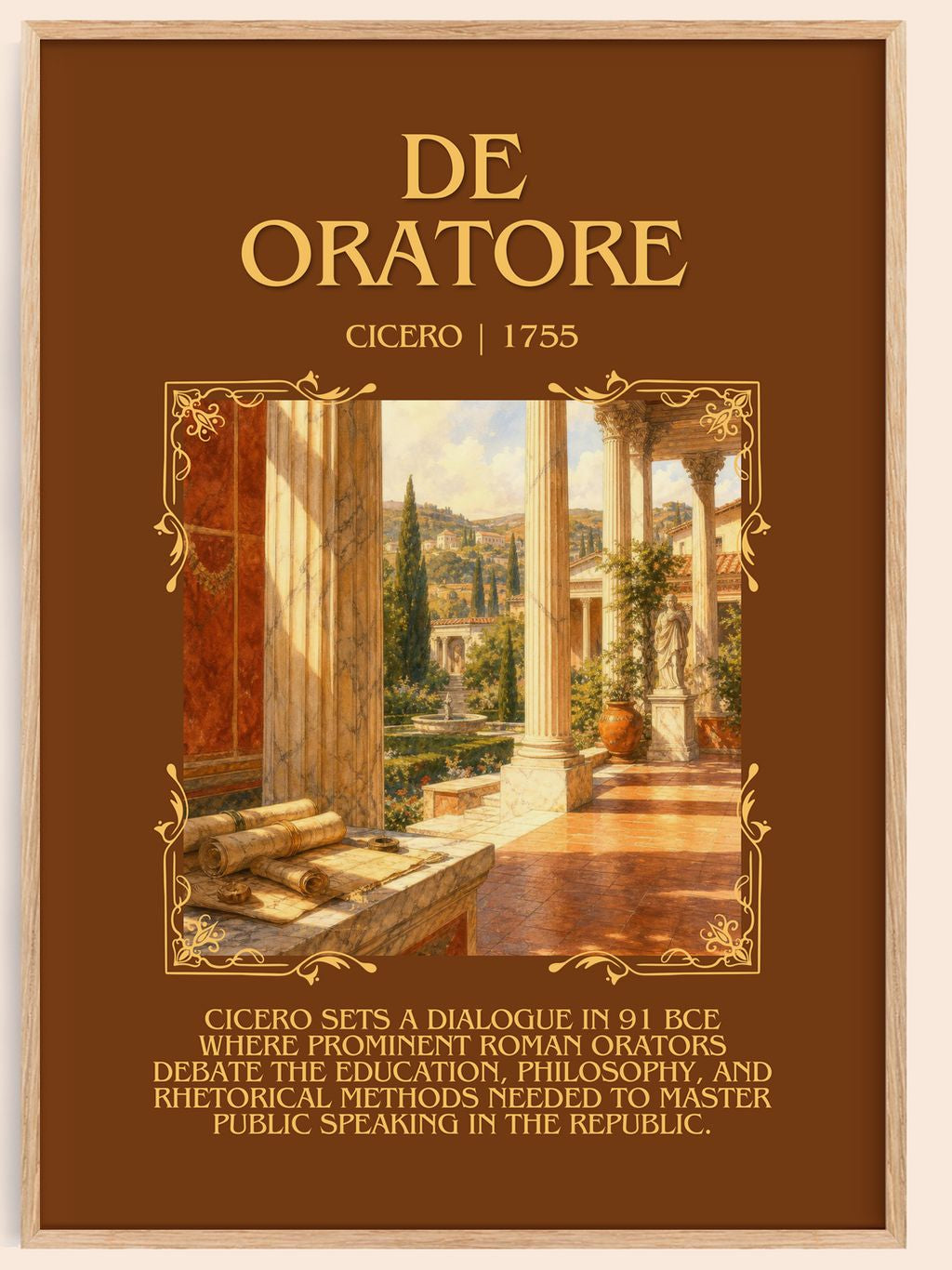De oratore Minimalist Book Poster by Cicero – book poster