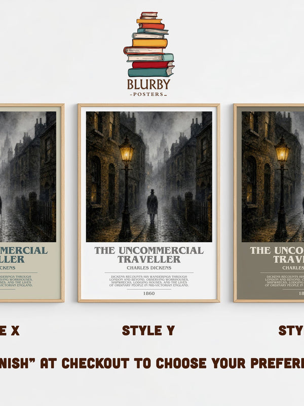 The Uncommercial Traveller bookish print in frame leaning in hallway – classic literature wall art