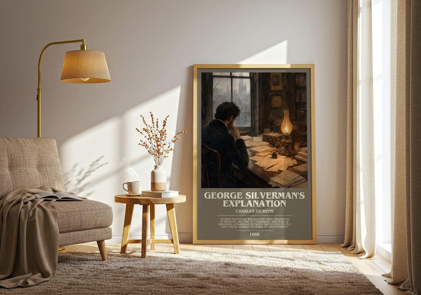 George Silverman'S Explanation bookish print on bookshelf – Charles Dickens fan gift