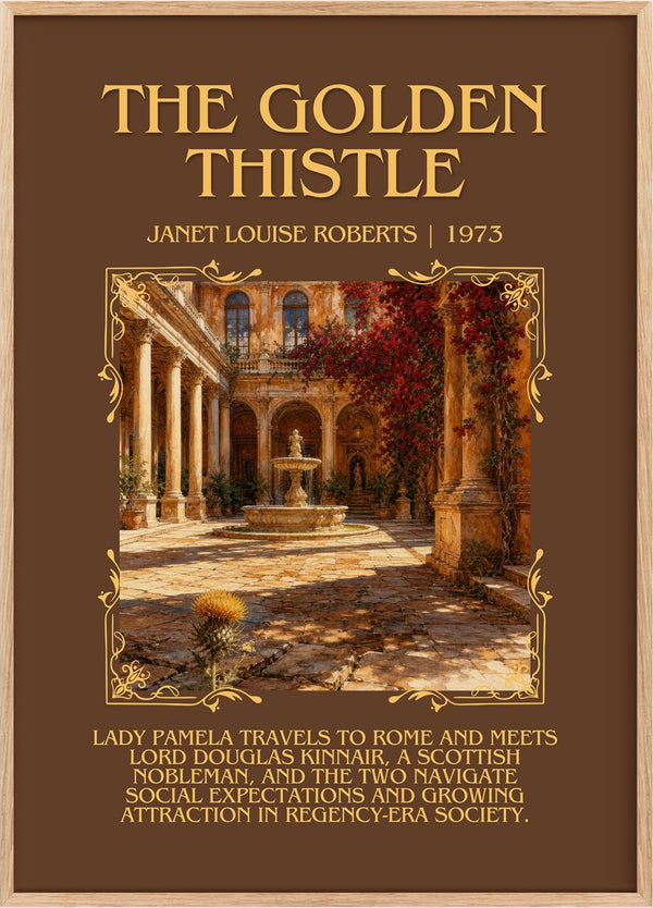The Golden Thistle Minimalist Book Poster by Janet Louise Roberts