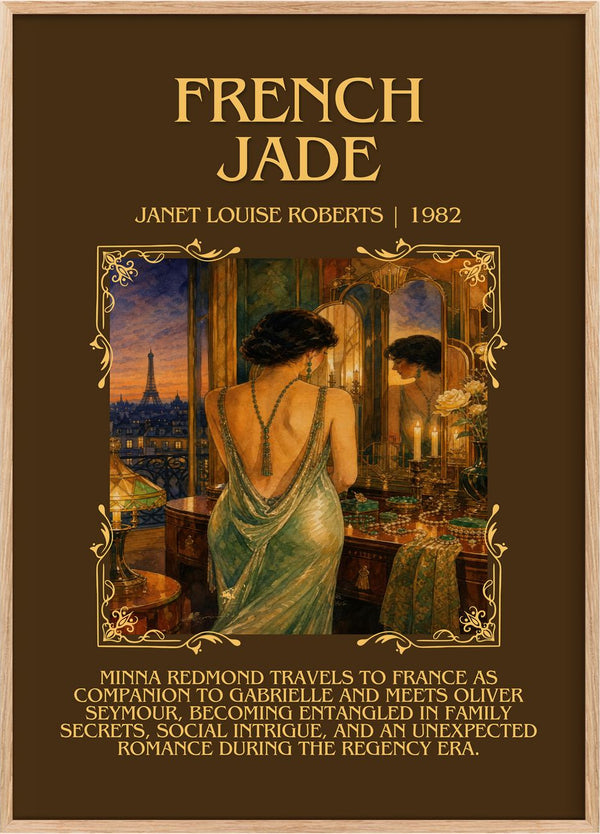 French Jade Minimalist Book Poster by Janet Louise Roberts