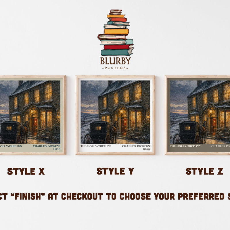 The Holly-Tree Inn literary print in frame leaning in hallway – classic literature wall art