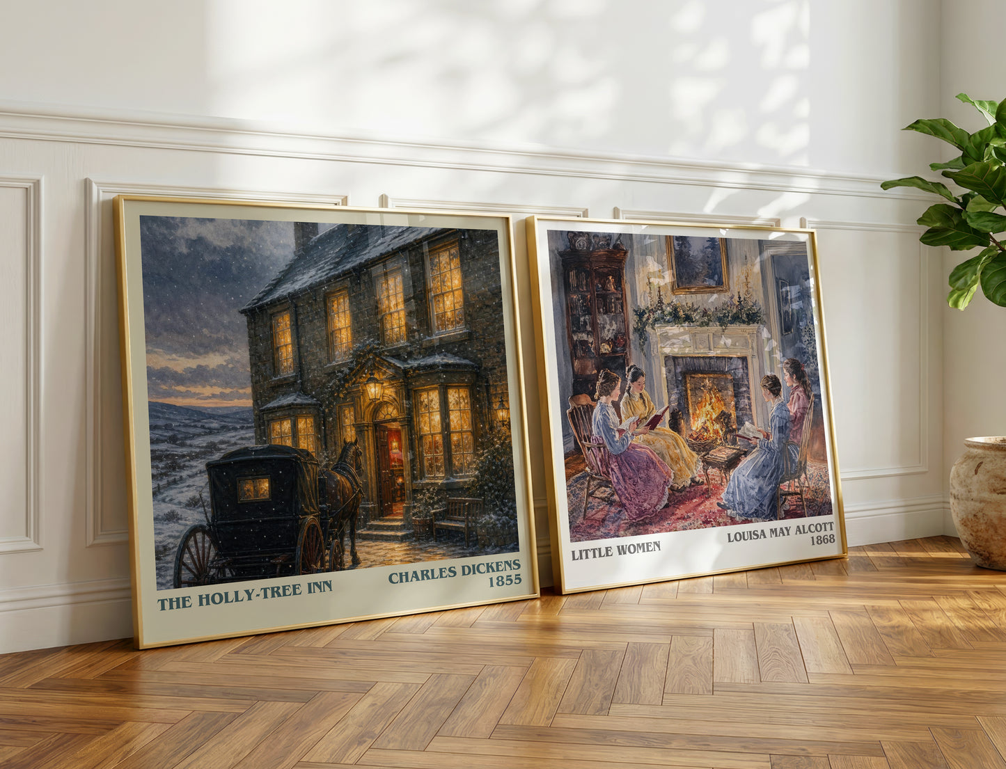 The Holly-Tree Inn literary print on bookshelf – Charles Dickens fan gift
