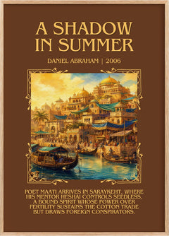 A Shadow in Summer Minimalist Book Poster by Daniel Abraham