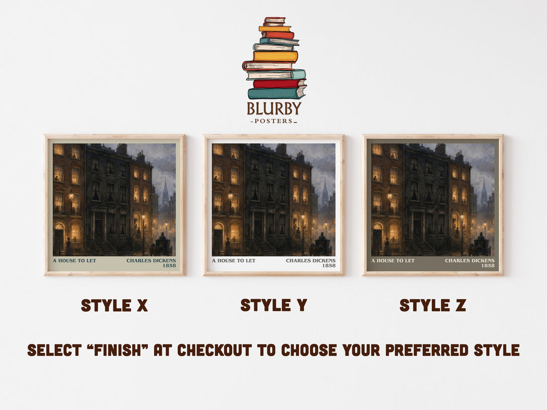 A House To Let literary print in frame leaning in hallway – mystery wall art (mockup)