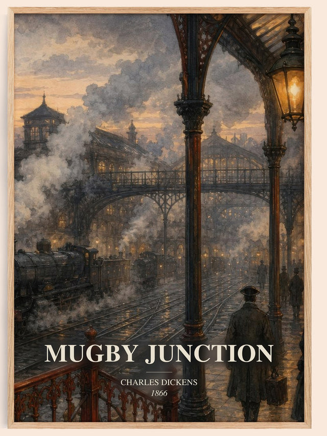 Mugby Junction Book Watercolour Illustration by Charles Dickens