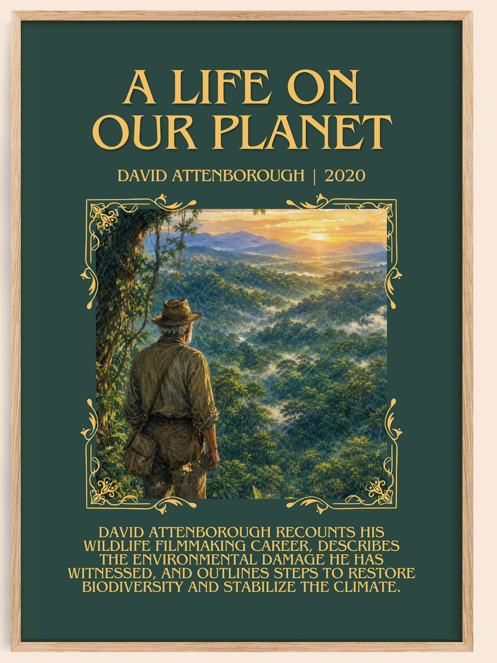 A Life on Our Planet Minimalist Book Poster by David Attenborough – book poster