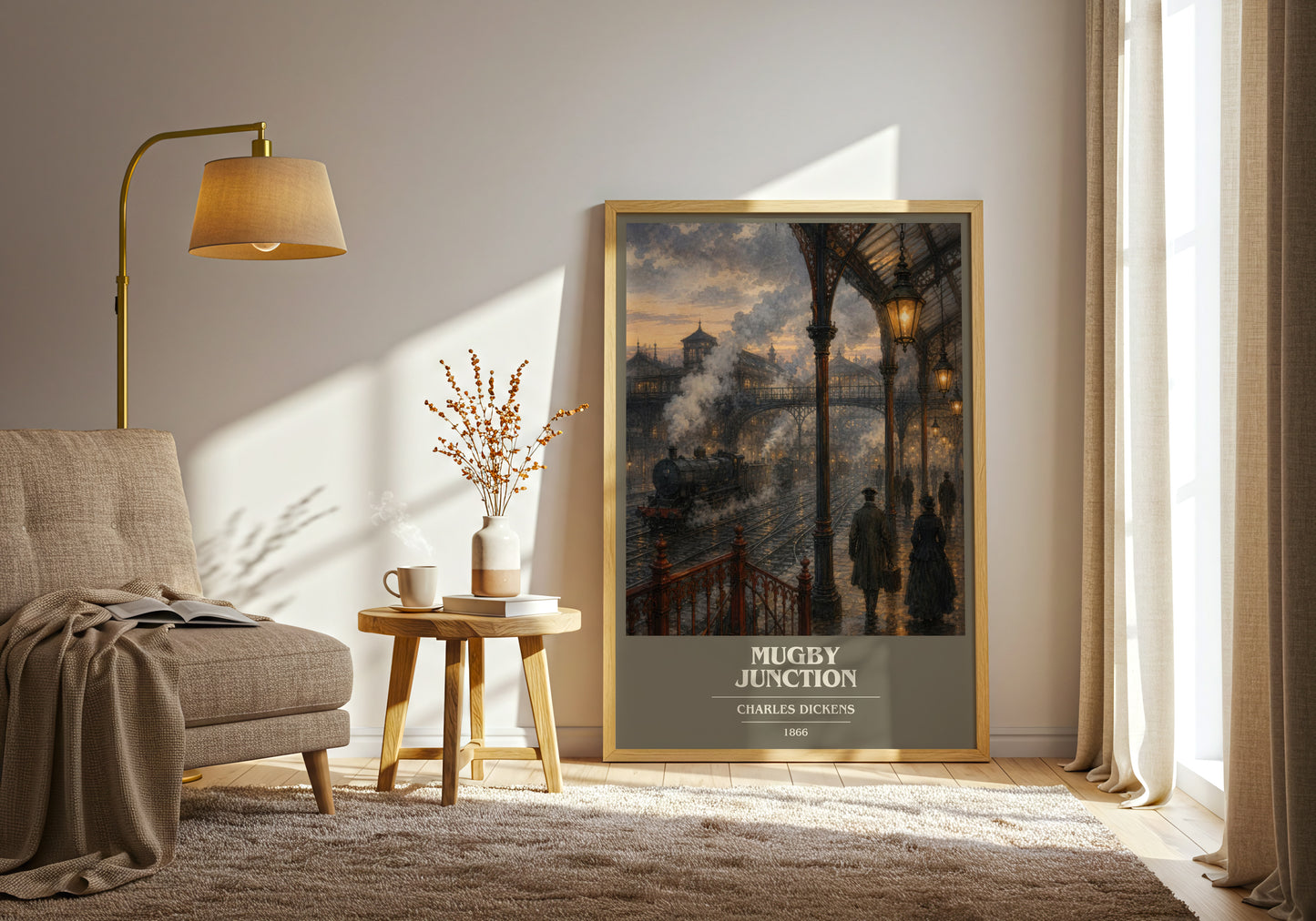 Mugby Junction book cover print on bookshelf – Charles Dickens fan gift