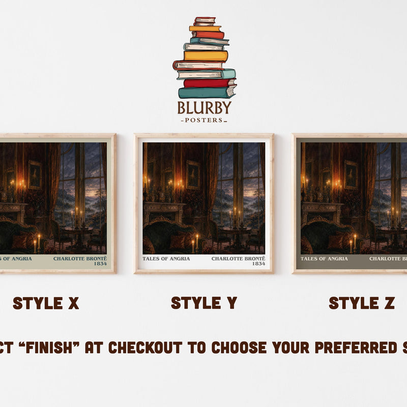 Tales Of Angria literary print in frame leaning in hallway – classic literature wall art