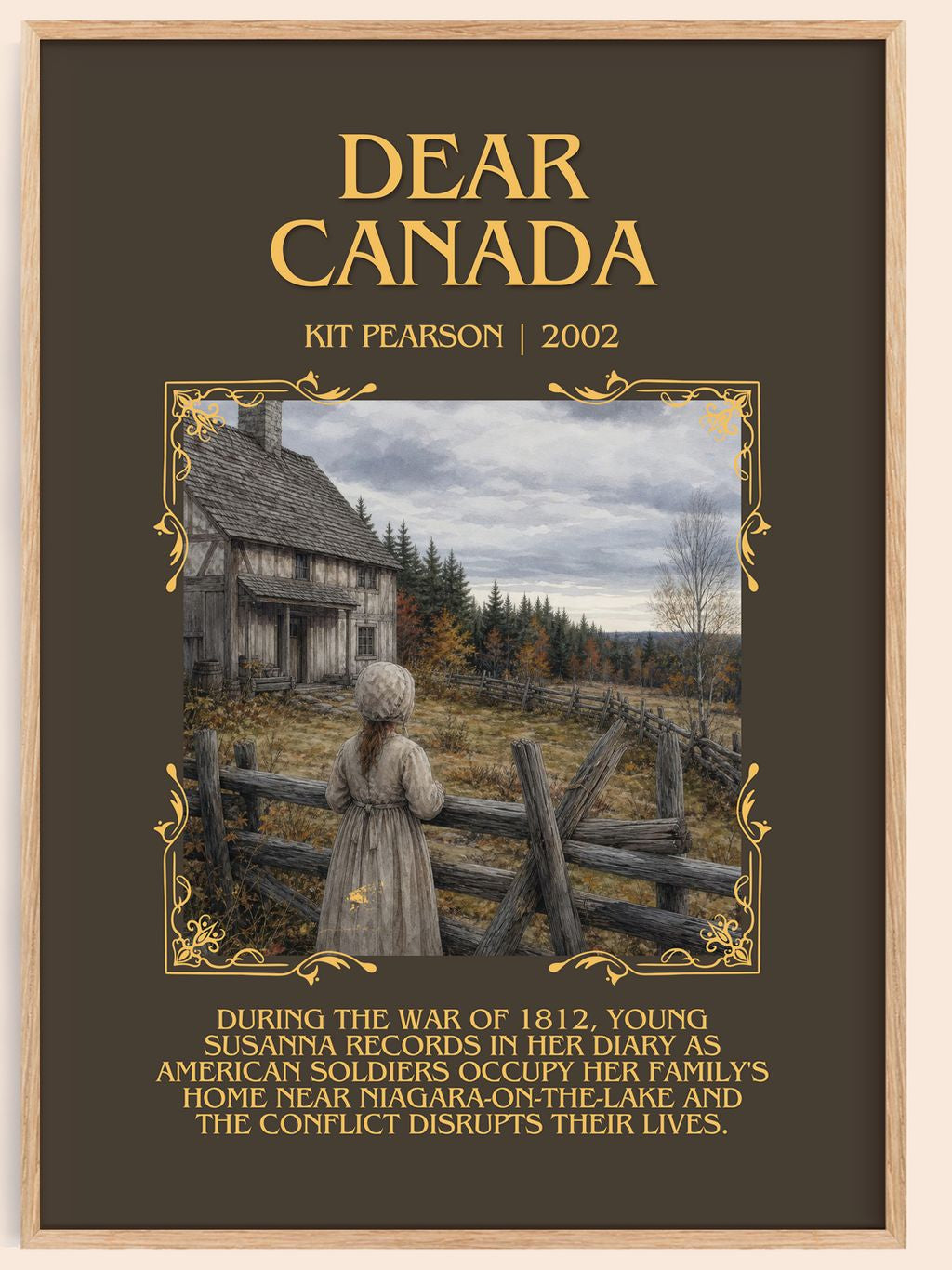 Dear Canada Minimalist Book Poster by Kit Pearson – book poster