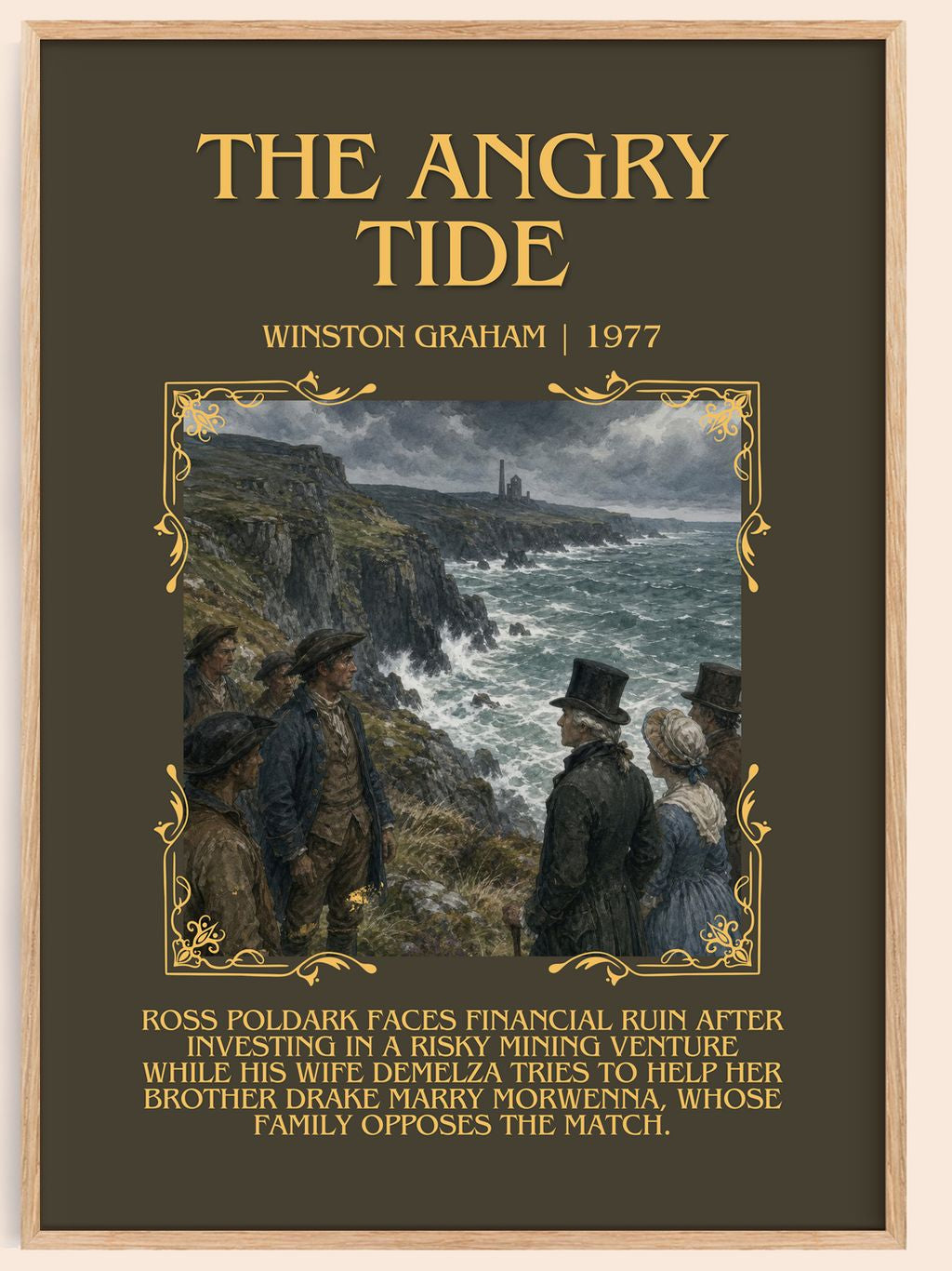 The Angry Tide Minimalist Book Poster by Winston Graham – book poster
