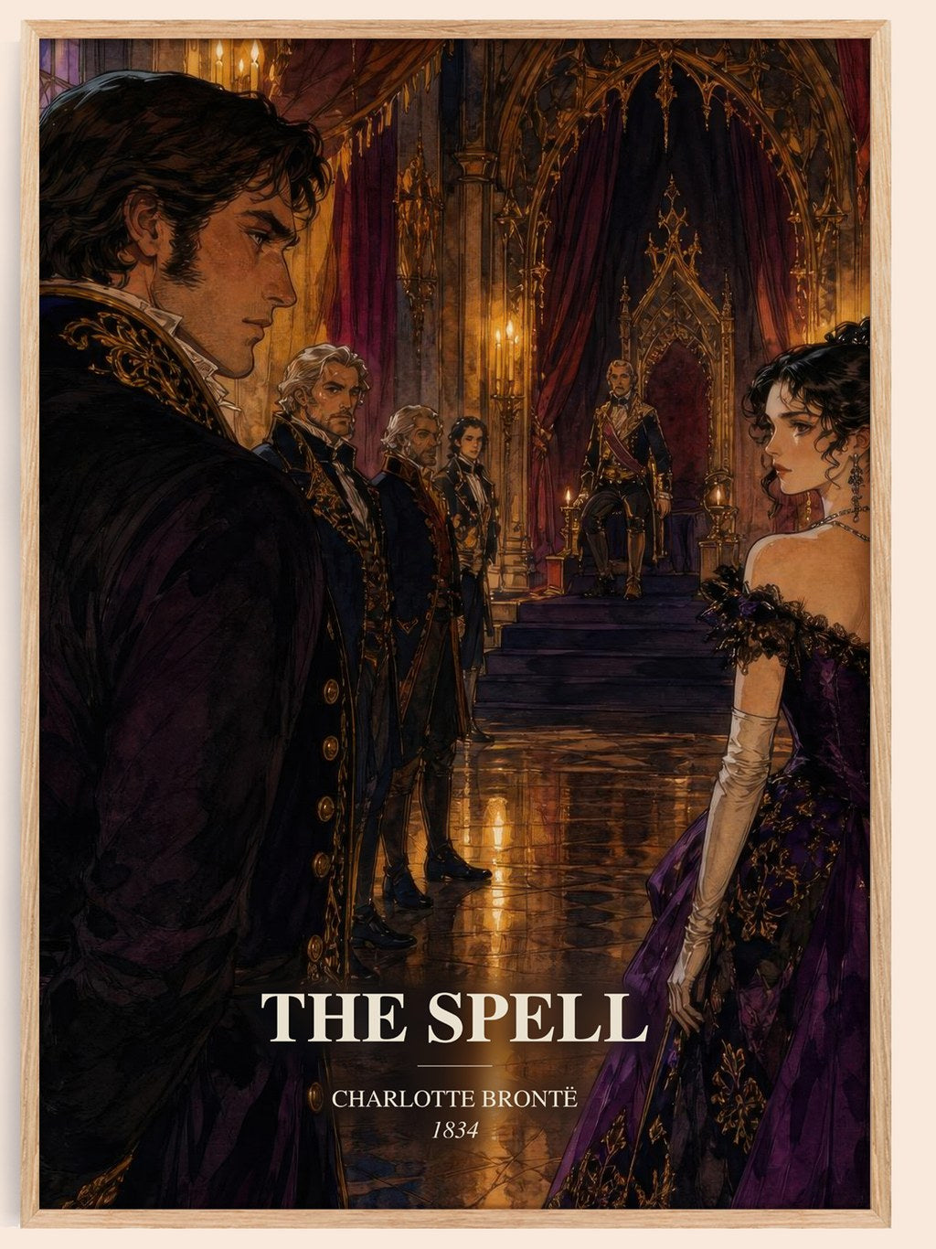 The Spell watercolour book poster by Charlotte Brontë – framed literary art print