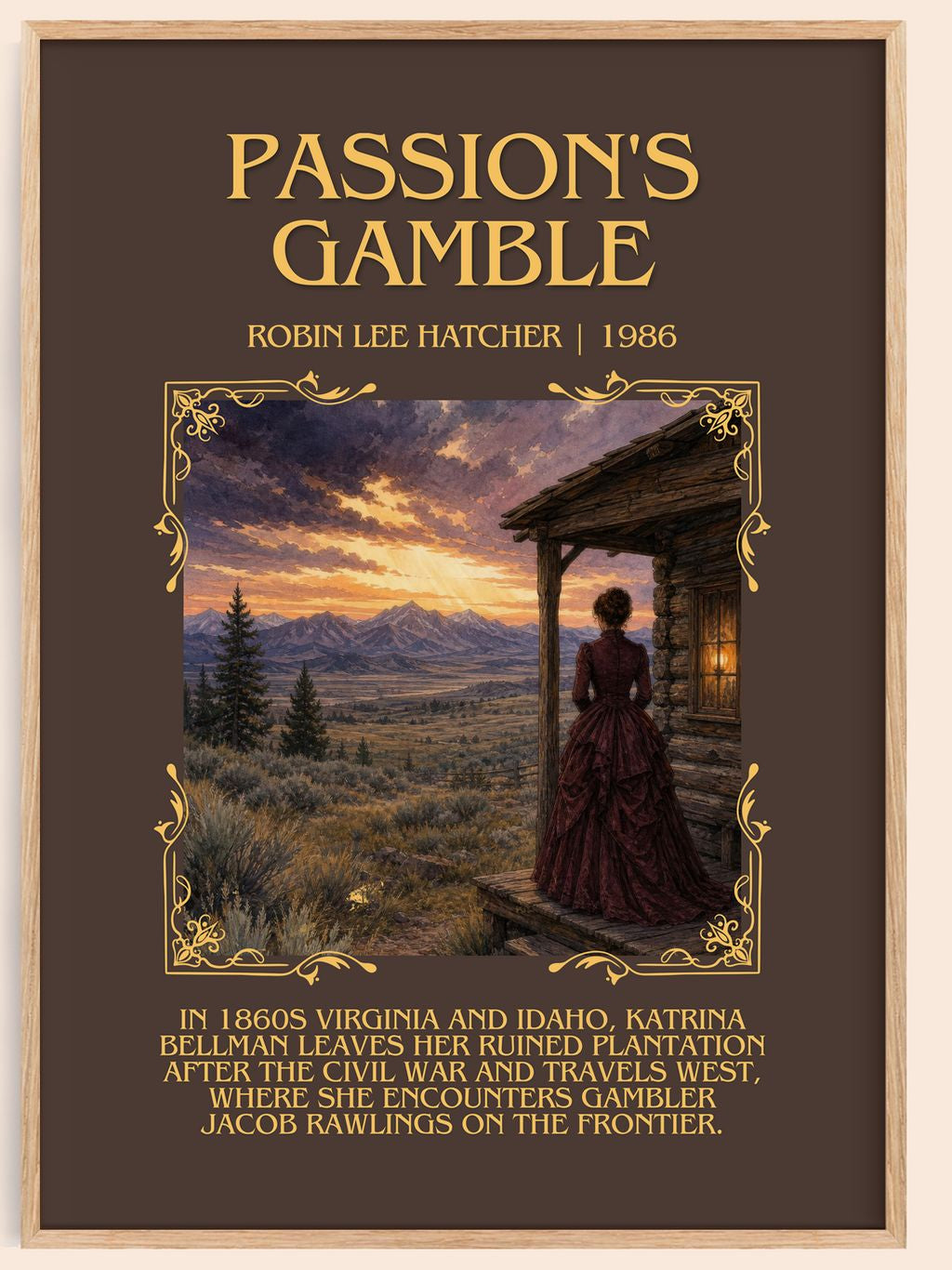 Passion's gamble Minimalist Book Poster by Robin Lee Hatcher – book poster