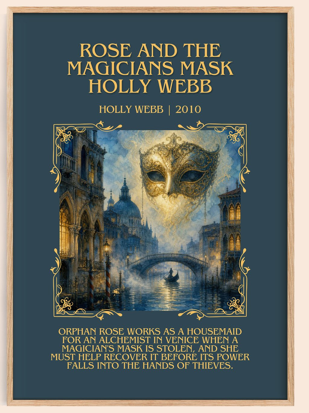 Rose and the Magicians Mask Holly Webb Minimalist Book Poster by Holly Webb – book poster
