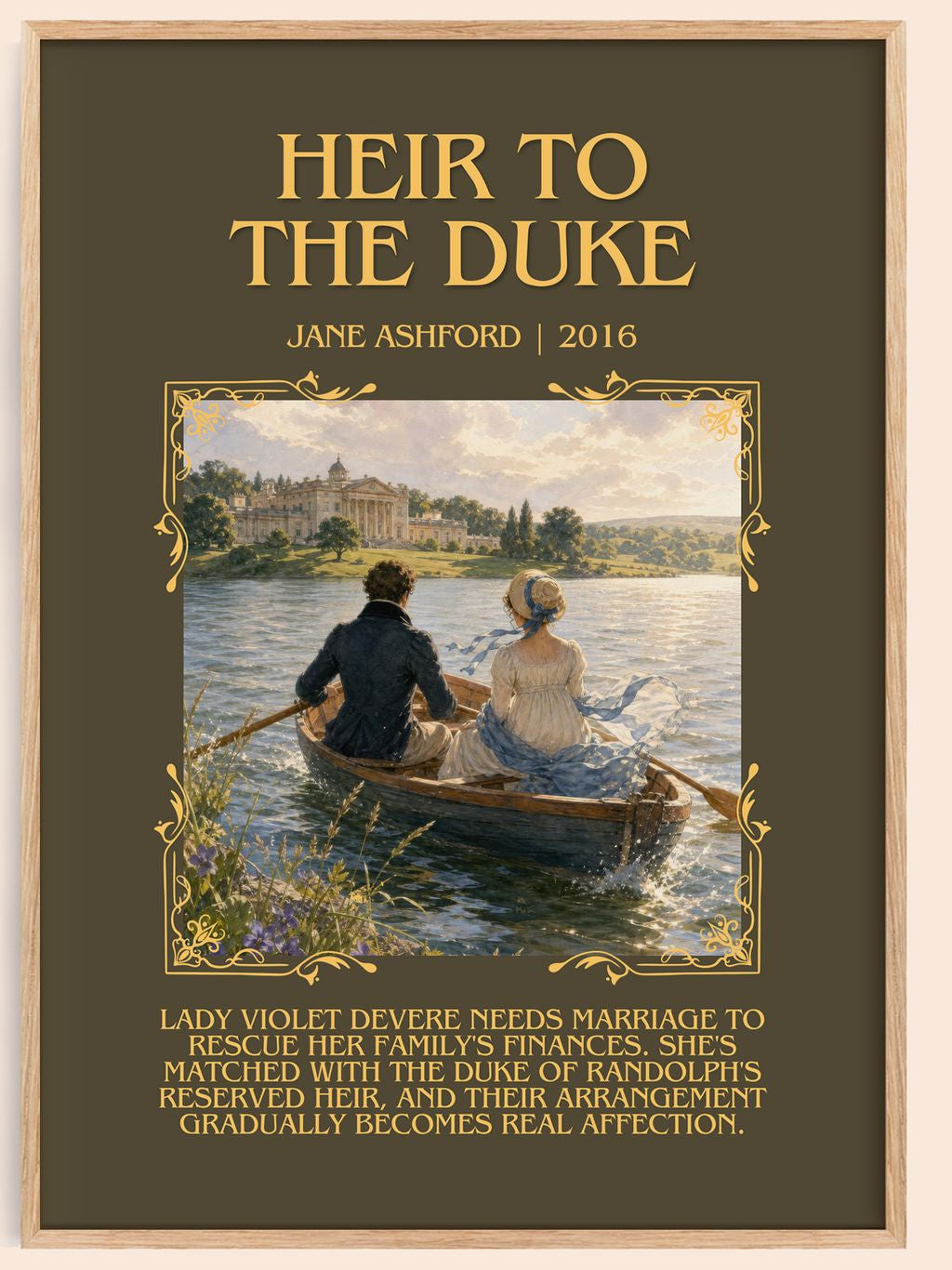 Heir to the Duke Minimalist Book Poster by Jane Ashford – book poster