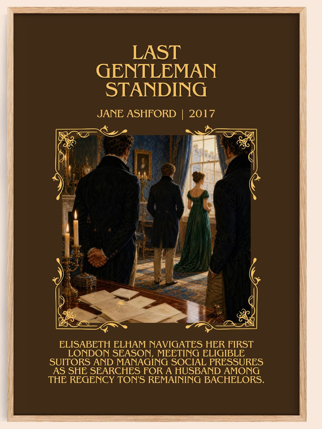 Last Gentleman Standing Minimalist Book Poster by Jane Ashford – book poster