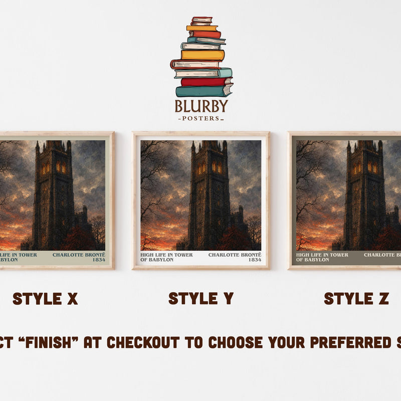 High Life In Tower Of Babylon literary print in frame leaning in hallway – historical fiction wall art