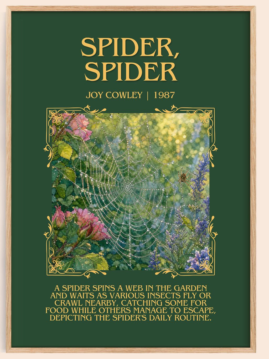 Spider, Spider Minimalist Book Poster by Joy Cowley – book poster