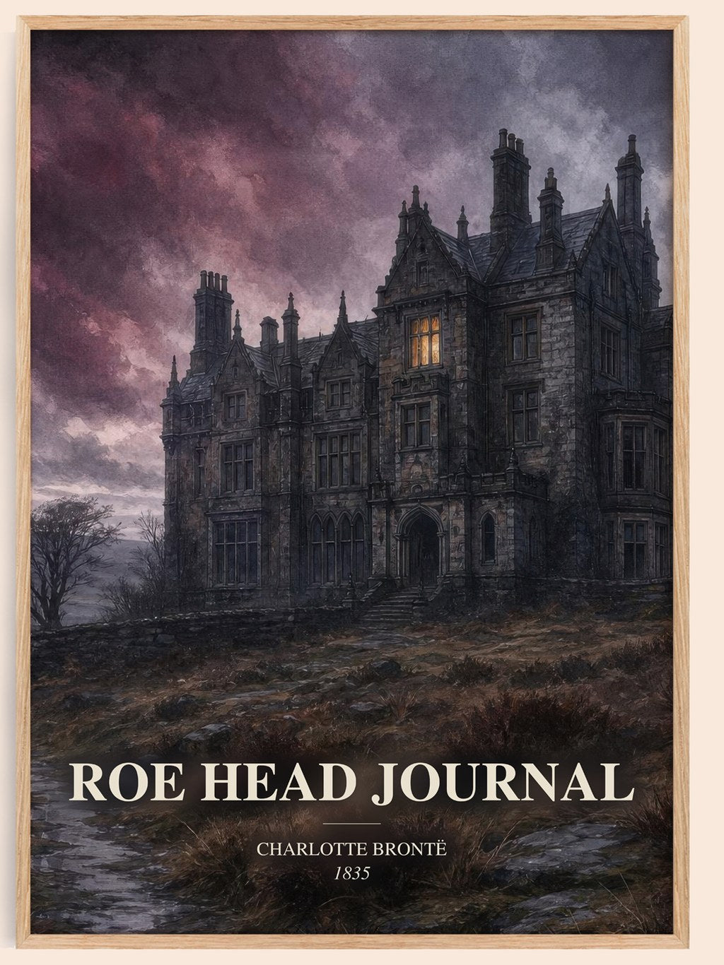 Roe Head Journal watercolour book poster by Charlotte Brontë – framed literary art print