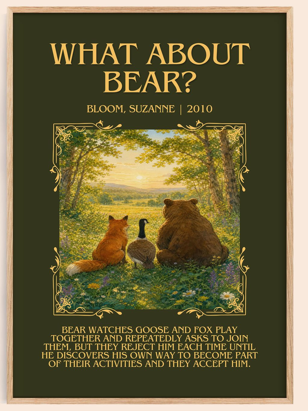 What about Bear? Minimalist Book Poster by Bloom, Suzanne – book poster