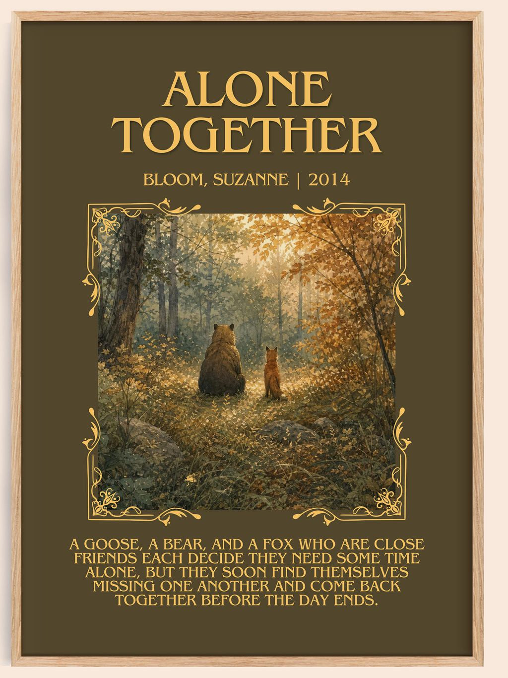 Alone together Minimalist Book Poster by Bloom, Suzanne – book poster