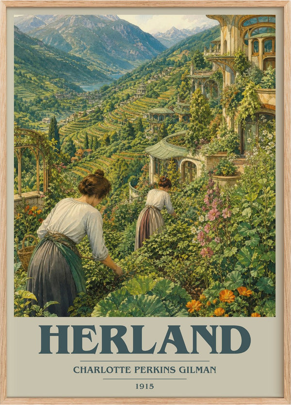 Herland Book Cover Poster by Charlotte Perkins Gilman