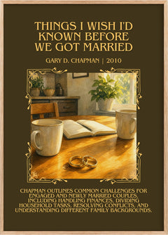 Things I wish I'd known before we got married Minimalist Book Poster by Gary D. Chapman