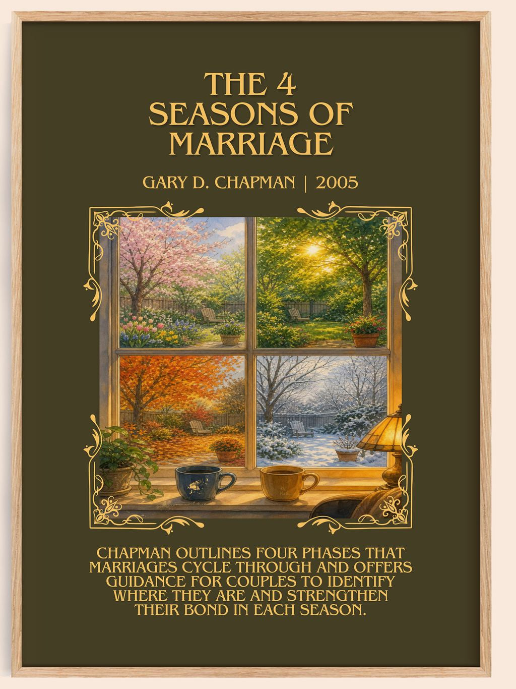 The 4 Seasons of Marriage Minimalist Book Poster by Gary D. Chapman – book poster
