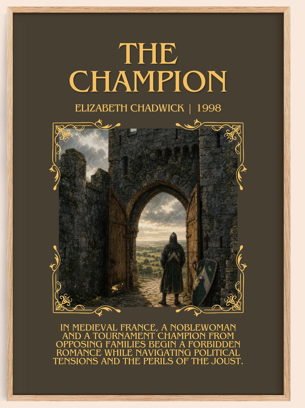 The Champion Minimalist Book Poster by Elizabeth Chadwick – book poster