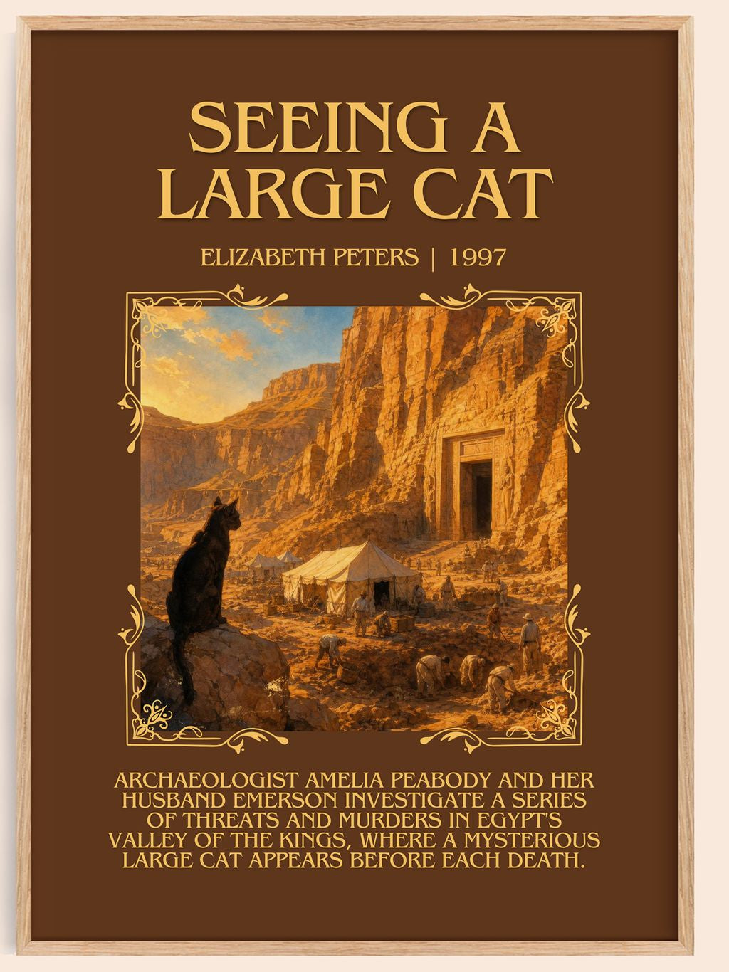 Seeing a large cat Minimalist Book Poster by Elizabeth Peters – book poster