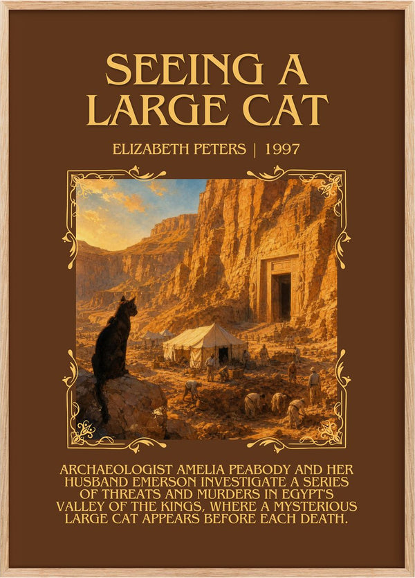 Seeing a large cat Minimalist Book Poster by Elizabeth Peters