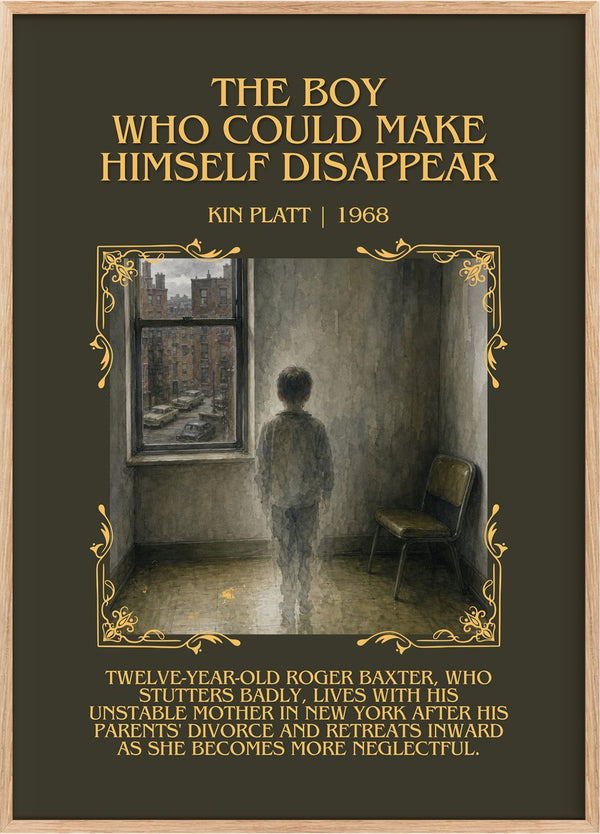 The boy who could make himself disappear Minimalist Book Poster by Kin Platt