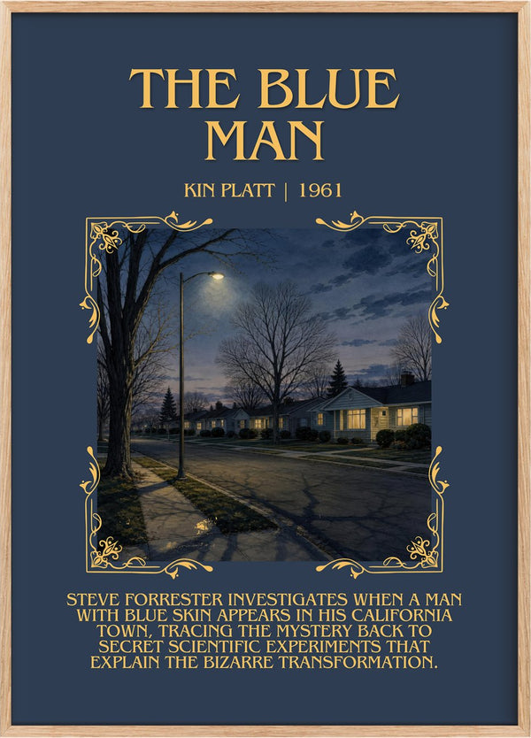 The blue man Minimalist Book Poster by Kin Platt