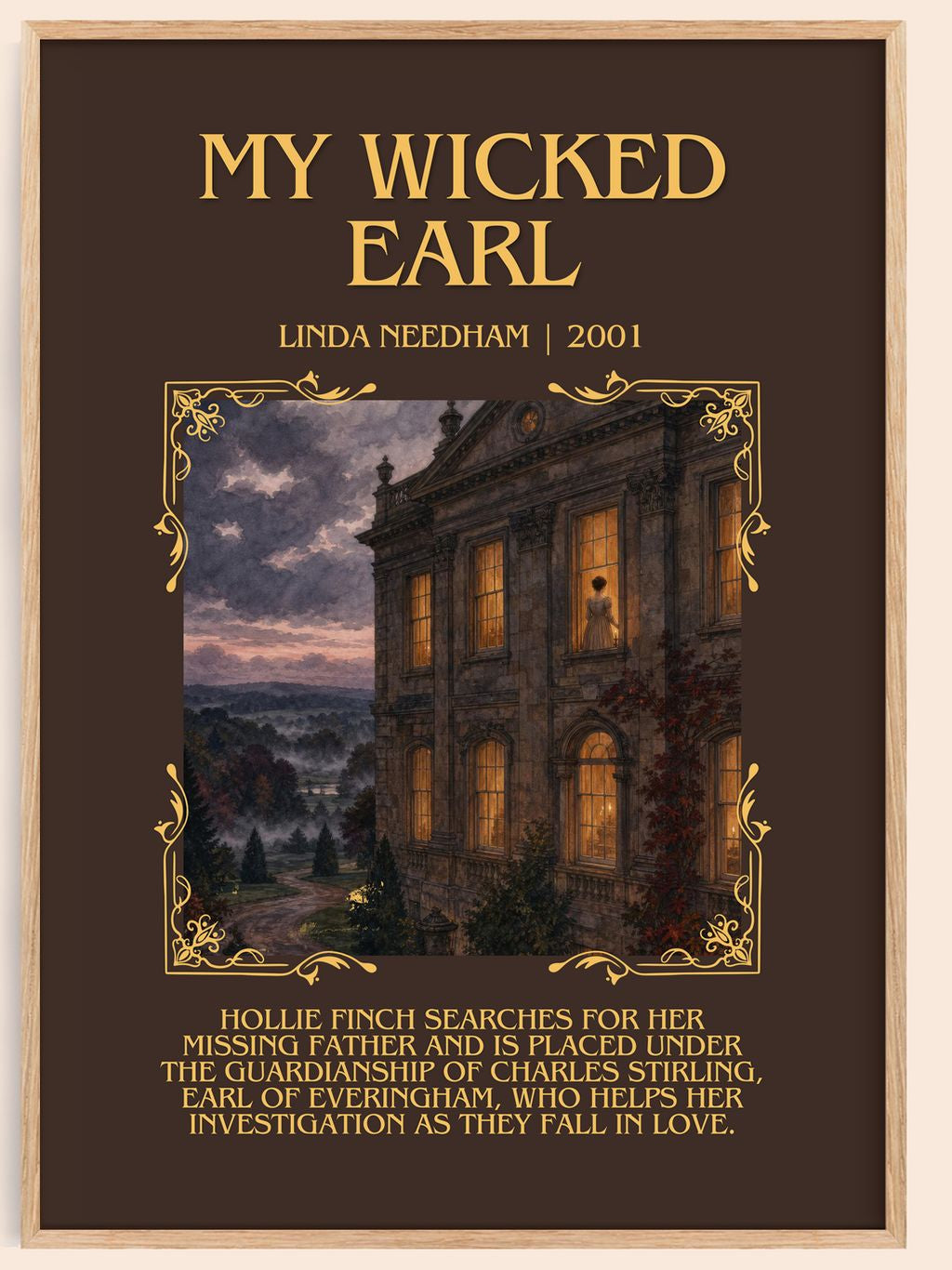 My Wicked Earl Minimalist Book Poster by Linda Needham – book poster