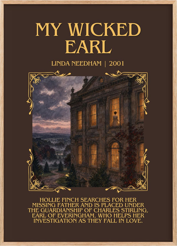My Wicked Earl Minimalist Book Poster by Linda Needham