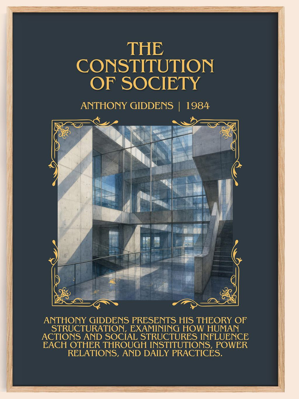 The constitution of society Minimalist Book Poster by Anthony Giddens – book poster