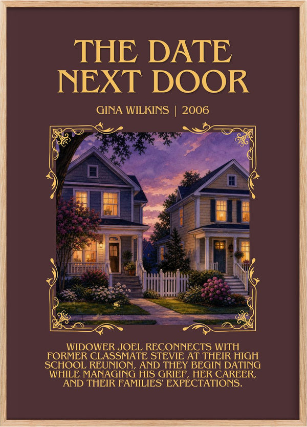 The Date Next Door Minimalist Book Poster by Gina Wilkins