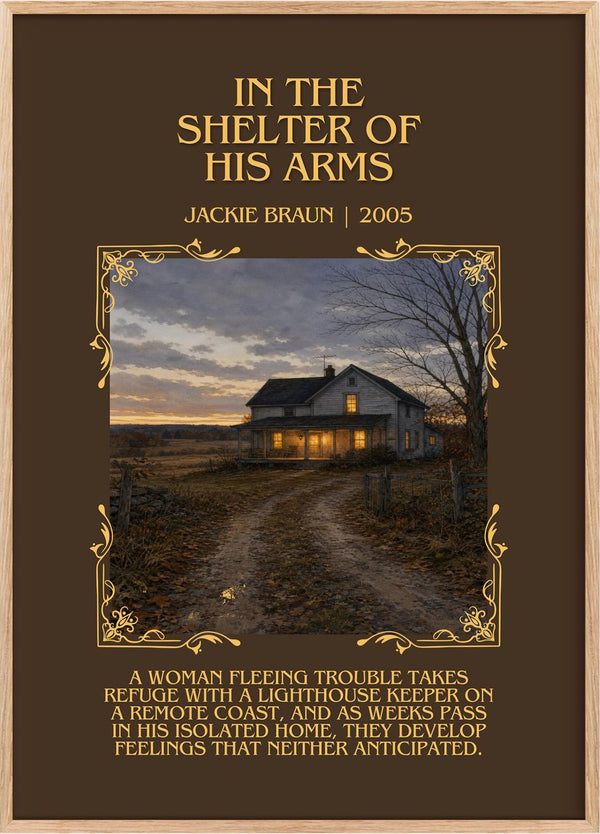 In The Shelter Of His Arms Minimalist Book Poster by Jackie Braun