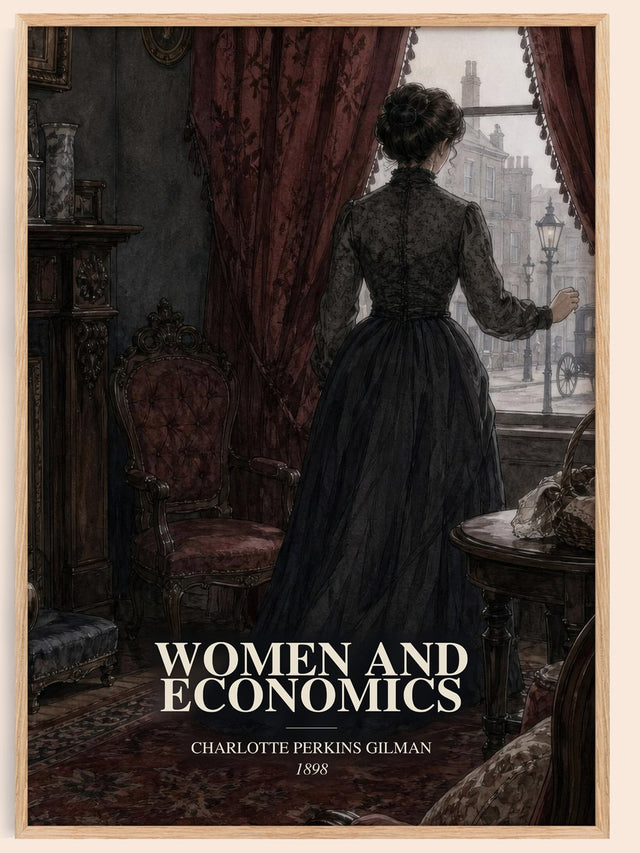 Women And Economics Book Watercolour Illustration by C. Gilman