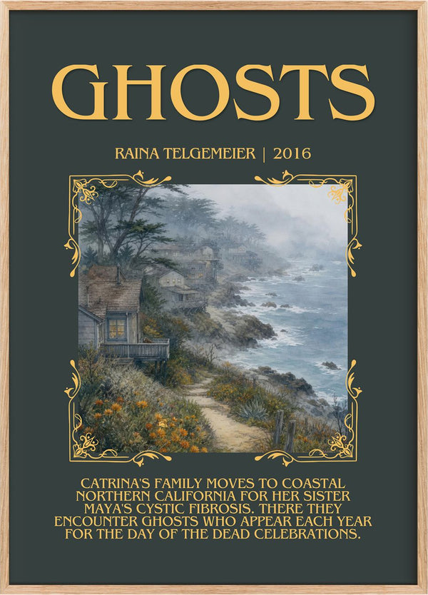 Ghosts Minimalist Book Poster by Raina Telgemeier